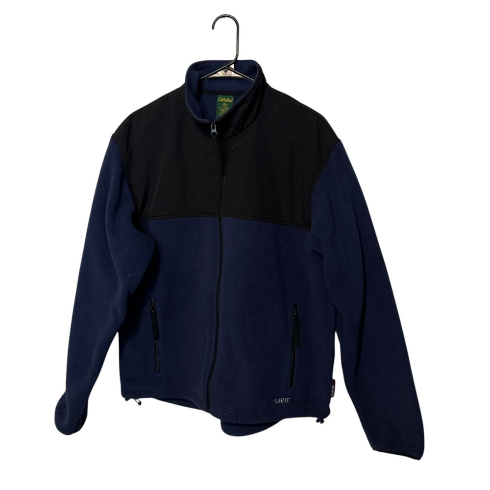 Cabelas Jacket Mens Large Blue Polartec Fleece Full Zip Outdoor Fishing Hunting